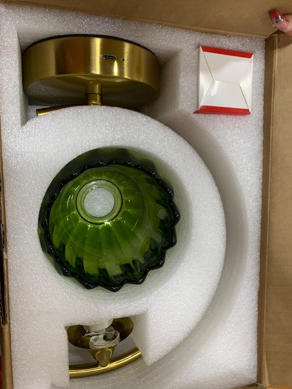 Photo 1 of ** FOR PARTS ONLY ** 
Shenmoyl Tulip Table Lamp with 5200mAh Battery & Touch Control, Cordless Lamp with 3 Color Temperatures Clear Bulb, Rechargeable Small Table Lamps for Living Room, Bedside, Nightstand (Green Tulip)