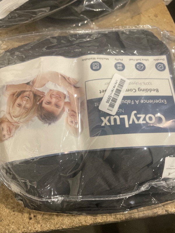 Photo 1 of ***sheet only***CozyLux Queen Comforter Set Dark Grey - Bed in a Bag Queen Size 7 Pieces, Luxury Soft Bed Set for All Seasons, Bedding Set with Comforter, Sheets, Pillowcases & Shams, Dark Gray, Queen