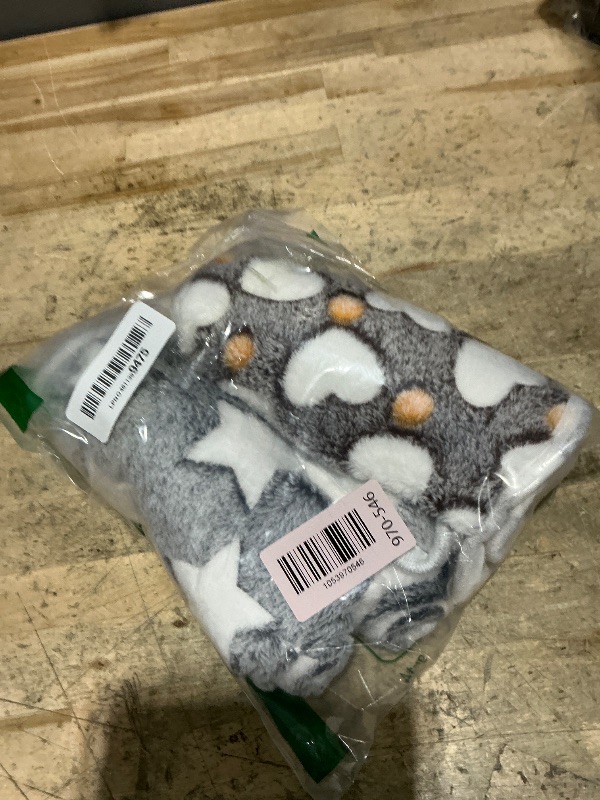 Photo 1 of 1 Pack 3 Puppy Blankets Super Soft Warm Sleep Mat Grey Cute Print Fluffy Fleece Pet Flannel Throw Dog Blankets for Small Dogs Cats,Star&Bone&Love- Small (23"x15")