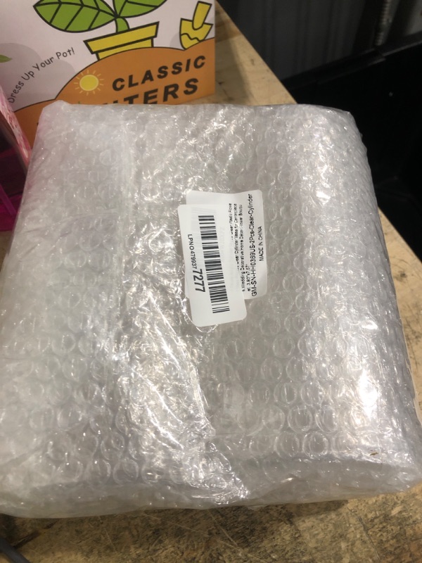 Photo 1 of 2 Packs Acrylic Cylinder Vases Clear Plastic Flower Vase Ribbed Clear Cylinder Vase for Centerpieces,Wedding Decorative,Home Décor,Flower Bouquet, 3.93"x7.67"