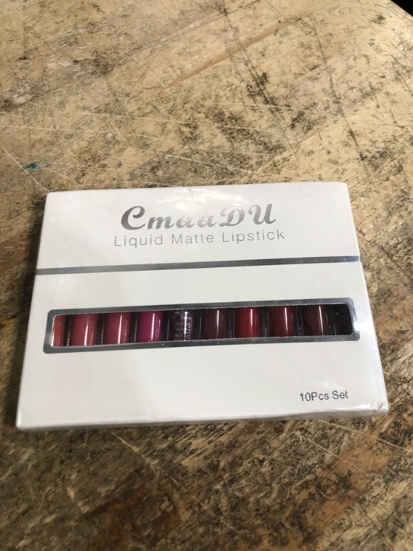 Photo 1 of 10Pcs Liquid Matte Matt Lipstick Set for Black Women, Dark Deep Bright Ruby Sexy Brick Mauve Plum Red Violet Purple Matte Lipstick Long Lasting Lipstick 24 hour Waterproof Lip Gloss