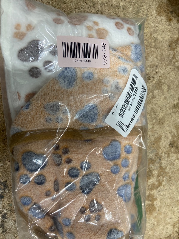 Photo 1 of 1 Pack 3 Blankets Super Soft Fluffy Premium Fleece Pet Blanket Flannel Paw Printed Throw for Dog Puppy Cat (Small 23x16'', Brown, Pink, White)
