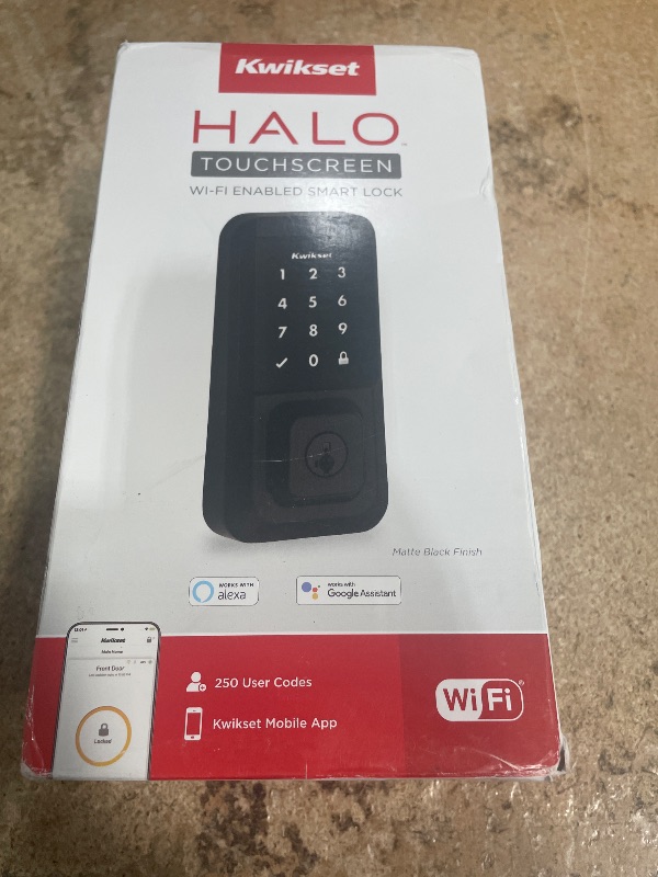 Photo 1 of ******************FOR PARTS ONLY- MISSING PARTS***********
Kwikset Halo Wi-Fi Smart Lock, Keyless Entry Front Door Touchscreen Deadbolt, Matte Black Finish, Grade AAA Certified, UL Listed, Easy Install No Hub, App Control
