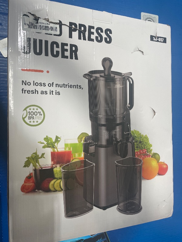 Photo 1 of **Missing tamper****Juicer Machines with 5.8" Large Feed Chute, Cold Press Juicer for Whole Vegetables and Fruits 400W, Slow Masticating juicer Easy to Clean Juice Extractor Machine High Juice Yield