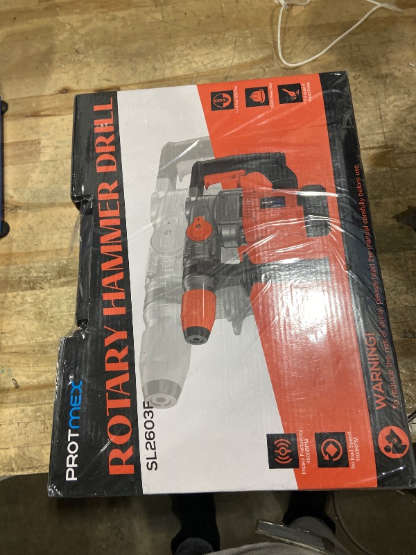 Photo 1 of 1-1/4 Inch SDS-Plus 13 Amp Heavy Duty Rotary Hammer Drill with Safety Clutch 3 Functions, Vibration Control, for Floor Tile Removal, Concrete Breaker, Including Grease, Chisels & Drill Bits
