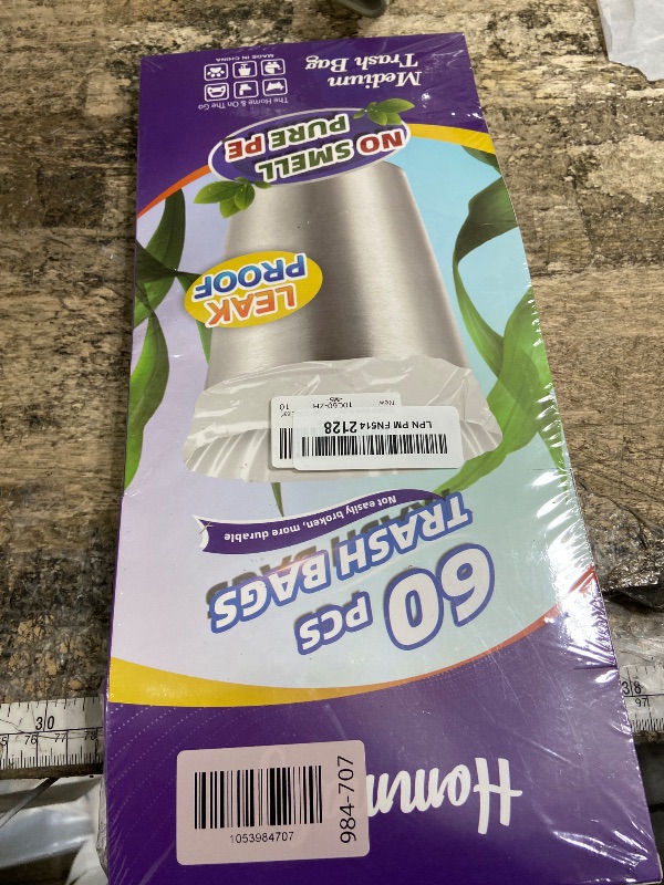 Photo 1 of 10 Gallon 60pcs Medium Clear Trash Bags Strong Clear Garbage Bags, Bathroom Trash Can Bin Liners, Plastic Bags for Office Home Kitchen, Waste Basket Liner, Fit 30 Liter, 10 Gal(10G60-Clear)