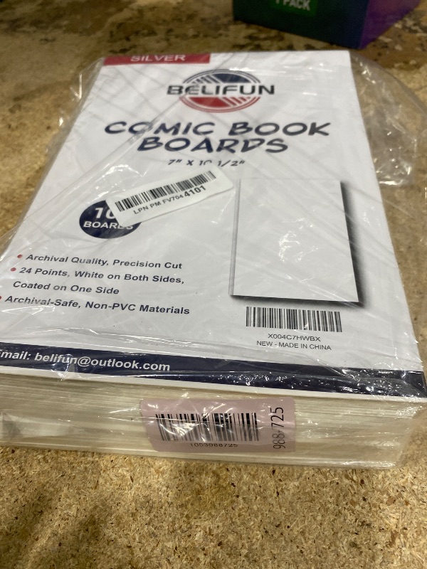 Photo 1 of 100ct Silver-Age Comic-Book-Bags and Boards - Reusable Comic Book Boards and Bags for Comic Book Storage, 1 1/2" Flap Comic Bags and Backing Boards, Clear Protector and Protection Board Cardboards