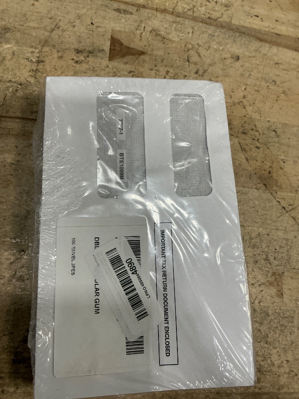 Photo 1 of 100 1099 Envelopes Designed For 1099 Misc, INT, 1099-R, And 1095-C, Laser Forms from Quickbooks or Similar Tax Software -Double-Window Security Envelope, Gummed Flap, 5 5/8 Inch x 9 Inch Pack of 100