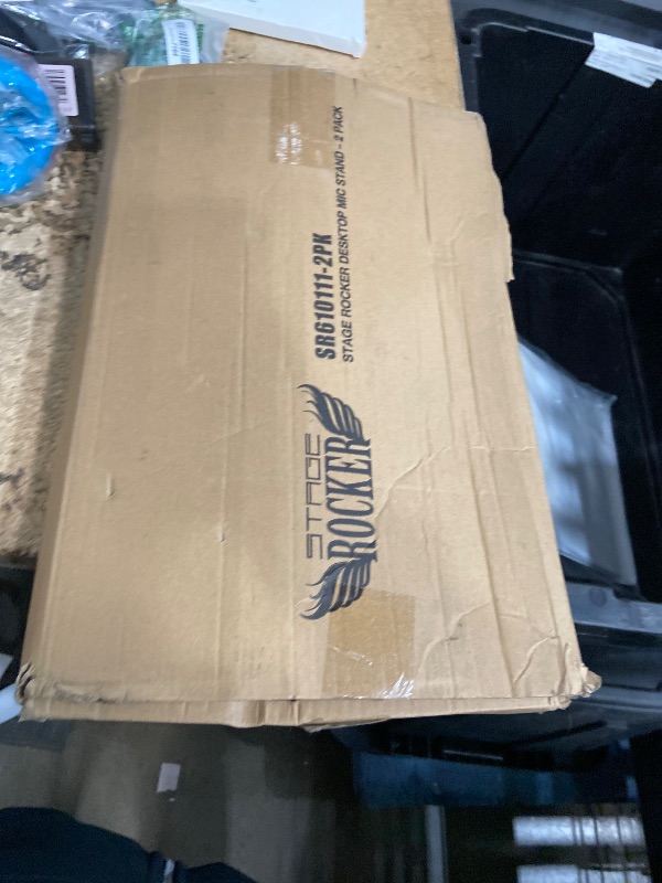 Photo 1 of **PARTIAL SET /MISSING BAESE / FOR PARTS ONLY*** Stage Rocker Adjustable Low-profile Microphone Stand, 2 Pack - Snare/Tom Bottom/Bass (Kick) Drum/Table Top, Adjustable Height, Clip-on cable holder, Powered by Hamilton (SR610111-2PK)