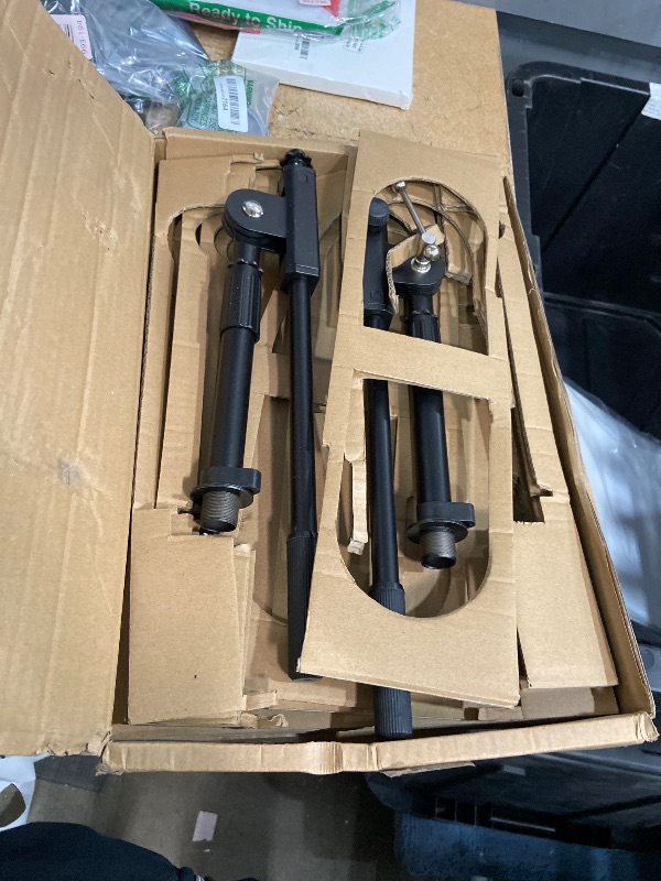 Photo 1 of **PARTIAL SET /MISSING BAESE / FOR PARTS ONLY*** Stage Rocker Adjustable Low-profile Microphone Stand, 2 Pack - Snare/Tom Bottom/Bass (Kick) Drum/Table Top, Adjustable Height, Clip-on cable holder, Powered by Hamilton (SR610111-2PK)