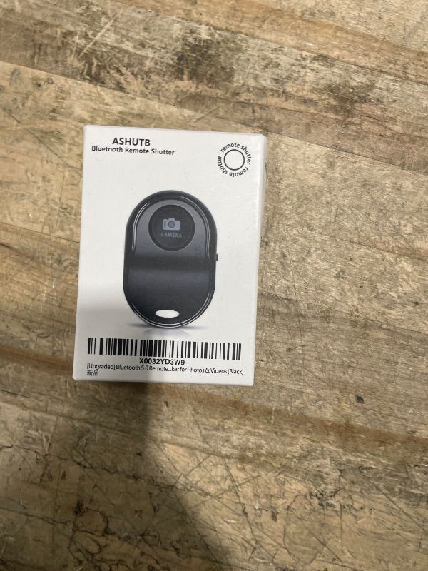 Photo 1 of [Upgraded] Bluetooth 5.0 Remote Shutter for iPhone & Android Camera Wireless Remote Control Selfie Button for iPad iPod Tablet, HD Selfie Clicker for Photos & Videos (Black)