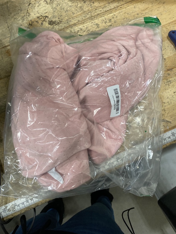 Photo 1 of 1 MIDDLE ONE C Shaped Pregnancy Pillow Cover, Breathable Velour Replacement Maternity Pillow Case with Zipper, Cover Only (Pink)