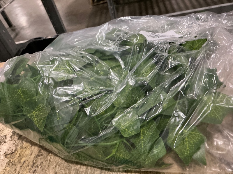 Photo 1 of 12 Pack Fake Vines for Room Decor Artificial Ivy Garland with Clip Green Flowers Hanging Plants Faux Greenery Leaves Bedroom Aesthetic Decor for Home Garden Wall Wedding