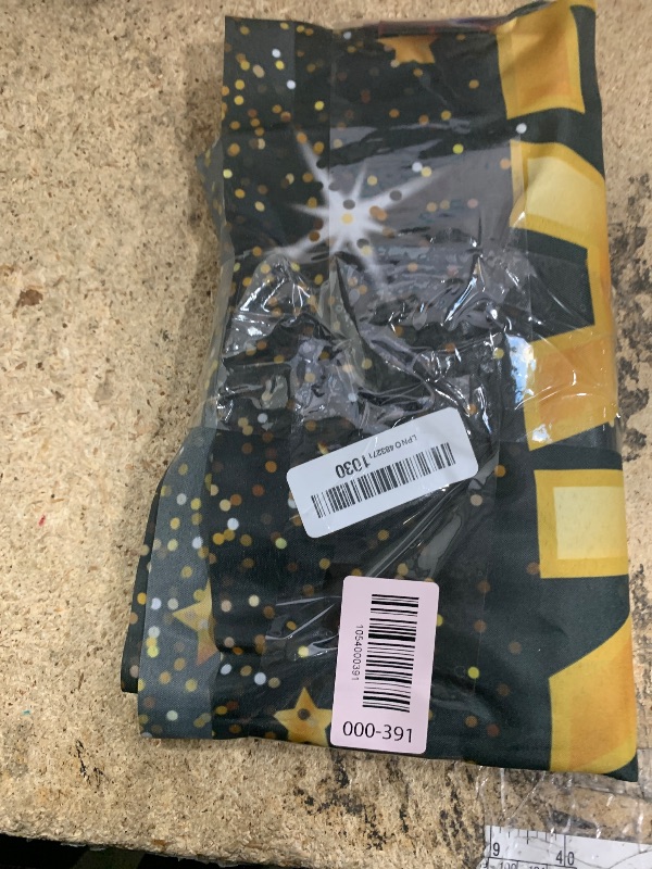 Photo 1 of 2026 Happy New Year Banner, 72x44 Inches - Golden Fabric New Year Backdrop for New Year's Eve Celebration