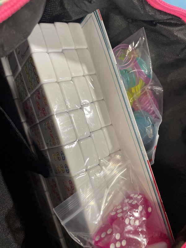 Photo 1 of 160 Engraved American Mahjong Game Set with Carrying Bag and Accessories, 1.2’’ Mahjong Tile Set