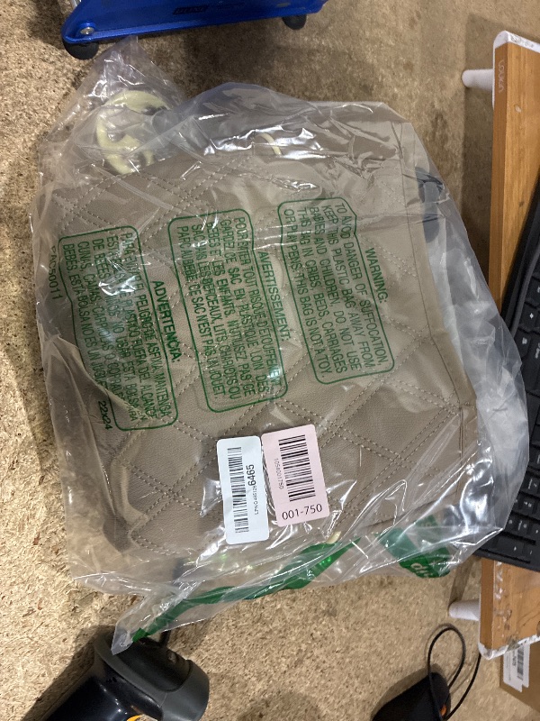 Photo 1 of 1 Pack PU Leather Quilting Front Car Seat Cover, Anti-Slip Full Wrap-Around Bottom Seat Protector Cushion with Storage Pocket, Universal Fit for Most Vehicles - Beige