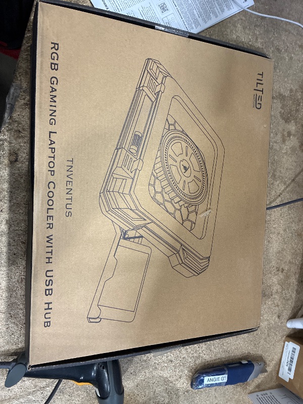 Photo 1 of **FOR PARTS ONLY**Tilted Nation Gaming Laptop Cooling Pad with USB Hub - Boost Performance, Stay Comfortable - RGB Laptop Cooler Stand with Adjustable Height & Fan Speed, RGB, USB (C + A) Hub, for 15.6" - 19" Laptops