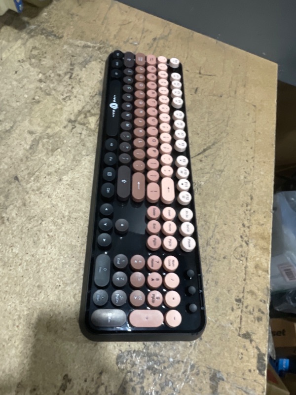 Photo 1 of ***ONLY THE KEYBOARD***FD Wireless Keyboard and Mouse Combo - 2.4G Full-Sized Cute Colorful Mouse and Keyboard with 104 Round Keys Retro Typewriter Keyboard for Laptop/Windows/PC - Black Gradient
