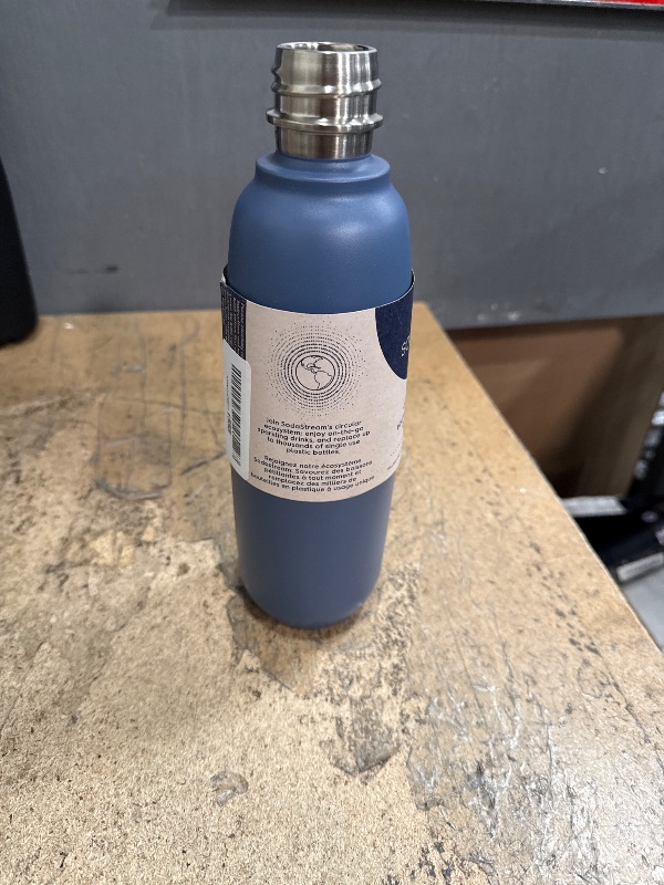 Photo 1 of ***MISSING CAP***sodastream Fizz & Go Cool - All Metal Bottle (Storm) Carbonating Bottle Capacity, 0.9L