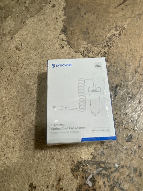 Photo 1 of [Apple MFi Certified] Syncwire iPhone Car Charger 32W Super Fast Car Phone Charger Cigarette Lighter USB Car Adapter with Build-in 5FT Coiled Lightning Cable for Apple iPhone 14/13/12/11/XR/Max, iPad