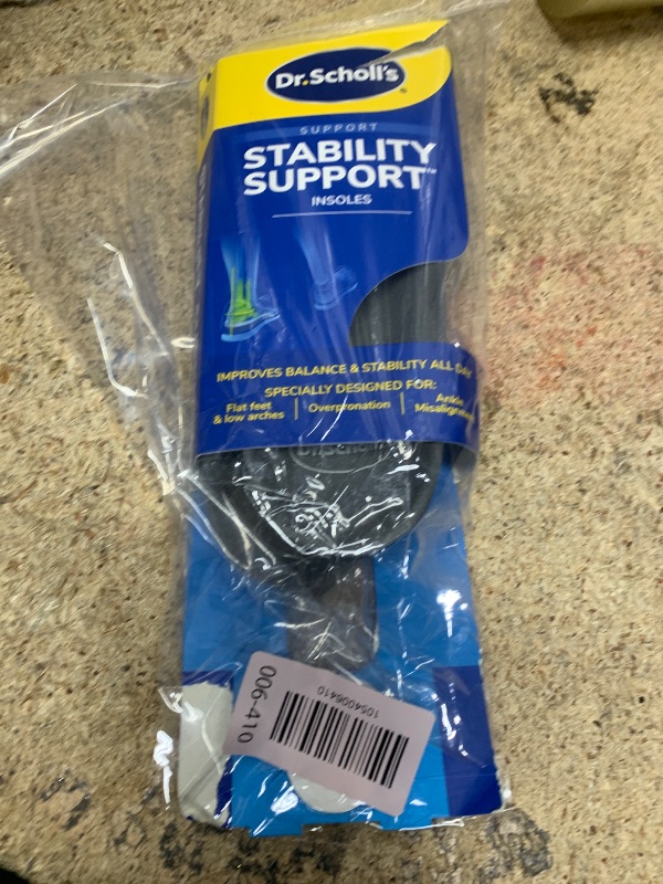 Photo 1 of ?Dr. Scholl's Stability Support Insoles, Flat Feet & Overpronation Low Arch Support, Improves Balance & Stability, Motion Control, Trim Inserts to Fit Shoes, Women's Size 6-10