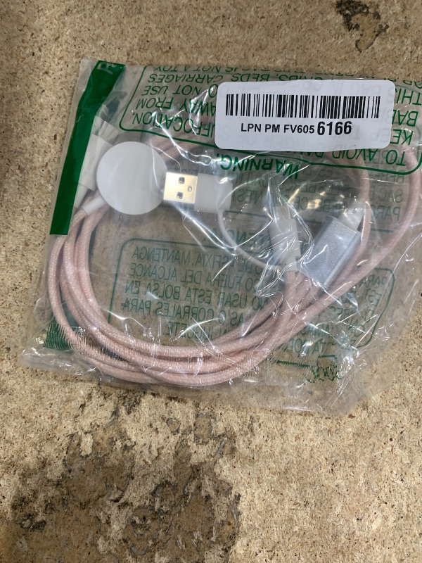 Photo 1 of ???????? ????? ???? Charging USB C Watch Phone Charger 3 in 2 Cable, Compatible with Apple Watch Ultra SE Series 1-11, Universal Travel Multi Devices All in One Cord, 4FT/1.2M-Pink
