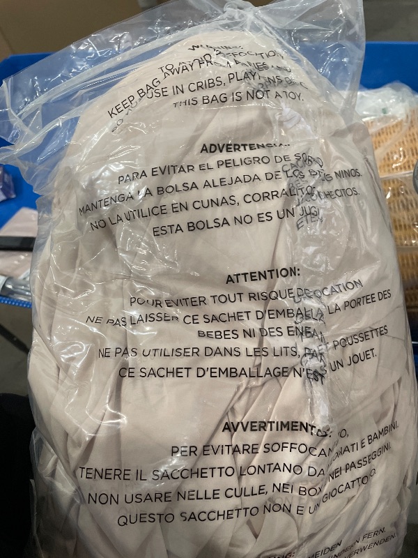 Photo 1 of **PARTIAL SET MISSING PIECES** HYMOKEGE Beige King Size Comforter Set Seersucker 7 Pieces, All Season Luxury Bed in a Bag for Bedroom, Bedding Set with Comforters, Sheets, Pillowcases & Shams