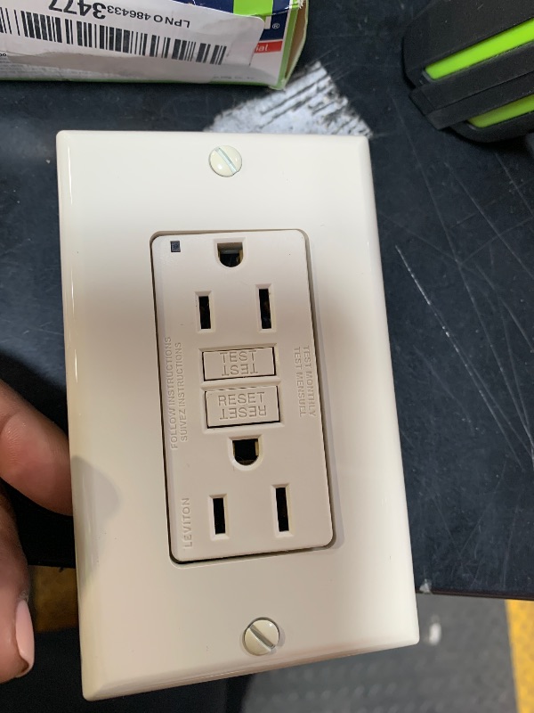 Photo 1 of ***MODEL DIFFERS SEE PHOTOS*** Leviton 20A SmartlockPro GFCI Combination Type A USB in-Wall Charger Outlet, USB Charger for Smartphones and Tablets, GUSB2-T, Light Almond