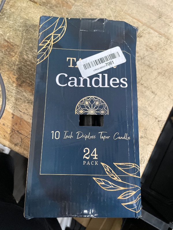 Photo 1 of 24 Pack Tall Taper candles-10 Inch Black Dripless, Unscented Dinner Candle Sticks, for Shabby, Halloween, Christmas, Wedding, 8 Hours Burn Time.