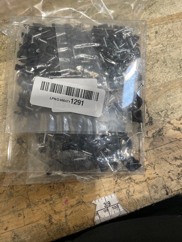Photo 1 of 200 Pcs Cable Clips 4/6/8/10mm Nail in Cable Clips Cable Wire Clips Cable Tacks Coax Cable Clips Speaker Wire Clips Cable Nails for Cords Wall Wire Clips RG6 RG59 CAT6 RJ45 Ethernet Cable Clips Black