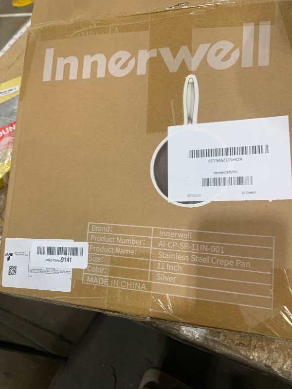 Photo 1 of ***PARTIAL SET/ MISSING HANDLE*** Innerwell Stainless Steel Crepe Pan - 11inch Nonstick Crepe Pan, Stainless Steel Honeycomb Coating Pancake Pan, Non Stick Flat Skillet Tawa Dosa Tortilla Griddle Pan, Induction Compatible, PFOA Free