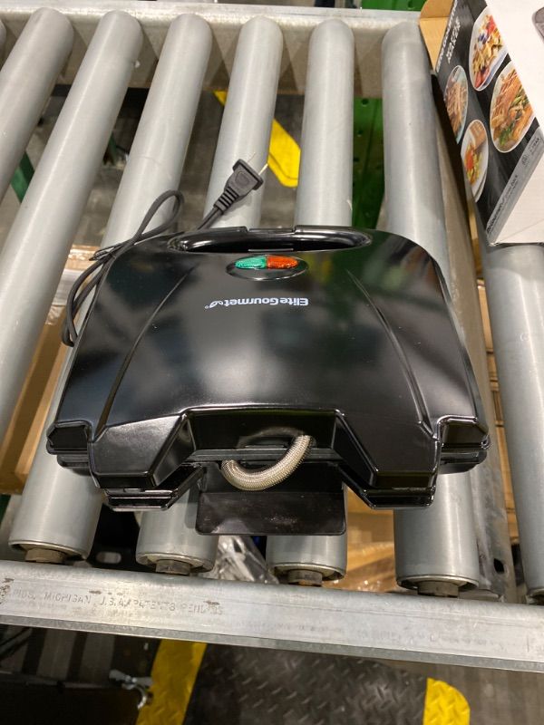 Photo 1 of ***READ CLERK NOTES*** Elite Gourmet Maxi-Matic Electric Nonstick Belgian Waffle Iron Snack Maker Machine, Breakfast, Sandwiches, Compact & Portable, 2 Slice, Black