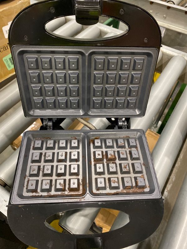 Photo 1 of ***READ CLERK NOTES*** Elite Gourmet Maxi-Matic Electric Nonstick Belgian Waffle Iron Snack Maker Machine, Breakfast, Sandwiches, Compact & Portable, 2 Slice, Black