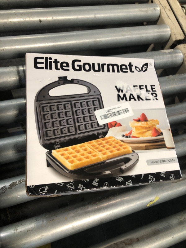 Photo 1 of ***READ CLERK NOTES*** Elite Gourmet Maxi-Matic Electric Nonstick Belgian Waffle Iron Snack Maker Machine, Breakfast, Sandwiches, Compact & Portable, 2 Slice, Black