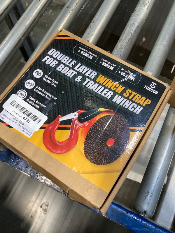 Photo 1 of [PREMIUM] Boat Trailer Winch Strap With Supper Steel Hook, 15000 LBS Break Strength, Two Layers Winch Strap, Winch Pulley Strap For Boat Trailer Replacement, Towing Vehicles & Boat Accessories 2"x20'