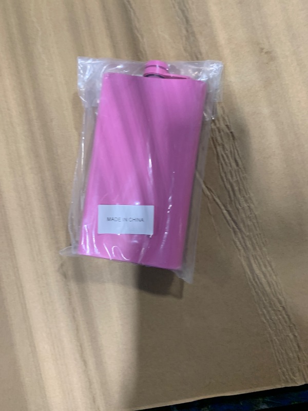 Photo 1 of ***** MISSING FUNNEL *****8 FYL 12 Oz 18/8 Stainless Steel Hip Flask for Liquor with Never-Lose Cap, Leakproof Easy Pour Funnel is Included, Matte Pink