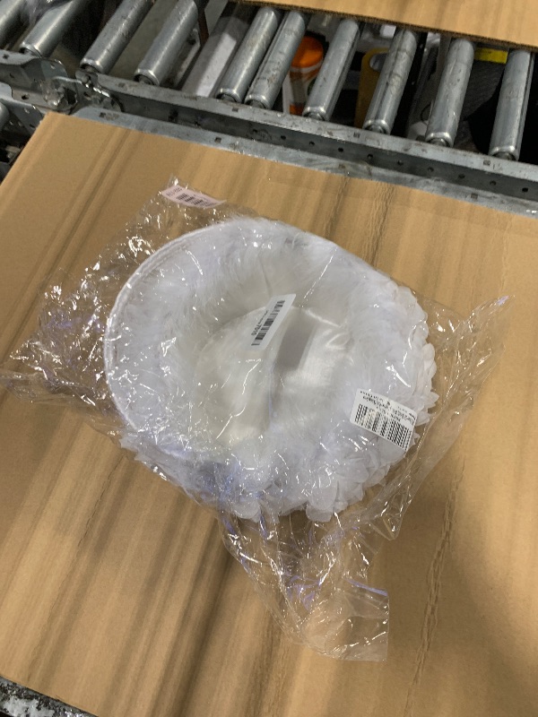 Photo 1 of ***** ONLY 1 **** 2PC Flower Girl Baskets, White Satin Cloth Baskets with Faux Lace Flowers Decor for Wedding Ceremony Party Desktop Decor