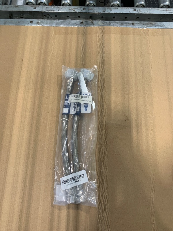 Photo 1 of (2pcs 12 inch) PLUMBINGMASTER Toilet Water Supply Line,3/8" Comp x 7/8" BC Braided Stainless Steel Toilet Supply Line,Toilet Connector Hose with Anti-Leaking Brass Nut