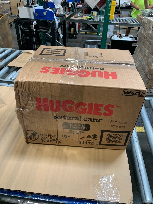 Photo 1 of **** MISSING 2 PACKS **** Huggies Natural Care Sensitive Baby Wipes, Unscented, Hypoallergenic, 99% Purified Water, 24 Soft Packs of 56 (1344 Wipes Total)