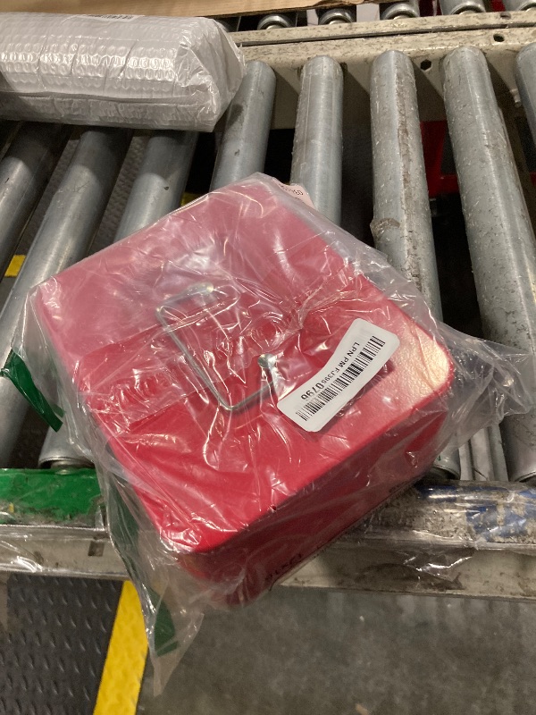 Photo 1 of ***READ CLERK NOTES*** KYODOLED Medium Cash Box with Combination Lock Safe Metal Money Box with Money Tray for Security Lock Box 7.87"x 6.30"x 3.54" Red Medium