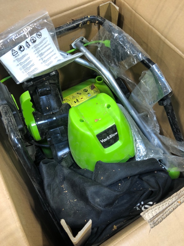Photo 1 of *Minor Damage*
GreenSweep Vac & Blow | Compact 3 in 1 Vacuum, Blower & Mulcher for Small Yards, Artificial Lawns, Grass, Patio's & Driveways, for Upto 1,500 Sq Ft Spaces.