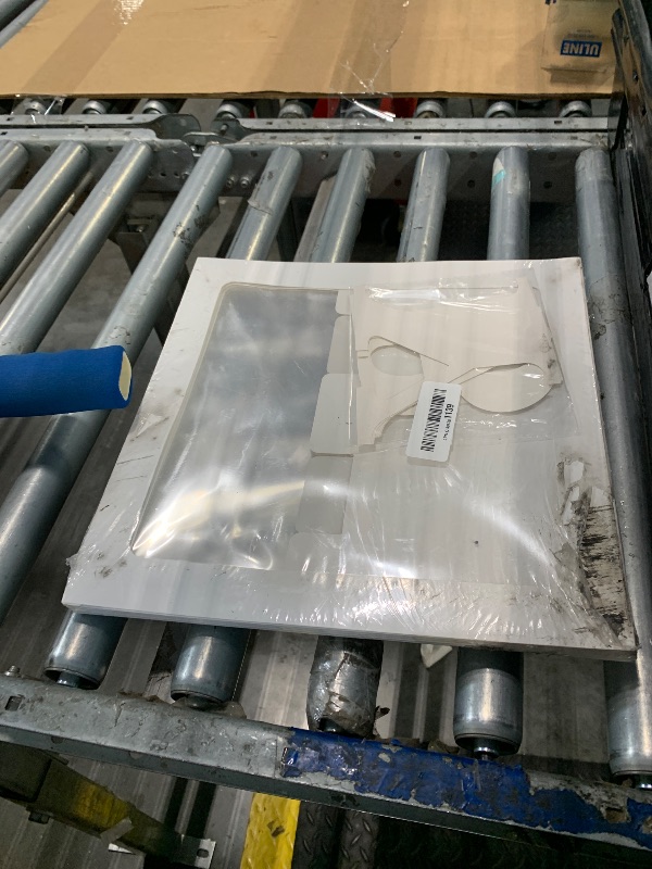 Photo 1 of ** one dirty** PABUES Baby Boxes with 4 PCS Letters for Baby Shower White Clear Balloon Box Blocks Gender Reveal Decorations and Birthday Party (White)