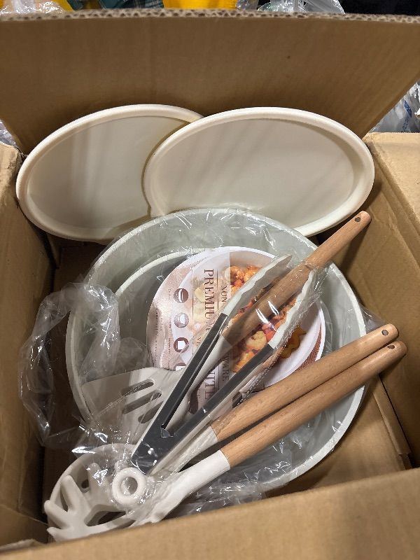 Photo 1 of **MISSING PARTS**
Astercook Ceramic Non-stick Cookware 21 Pcs Pots and Pans Set, Detachable Handle, RV Kitchen Non Stick Cooking Set Removable Handles, Oven Safe, Induction Ready, Stackable, Cream White