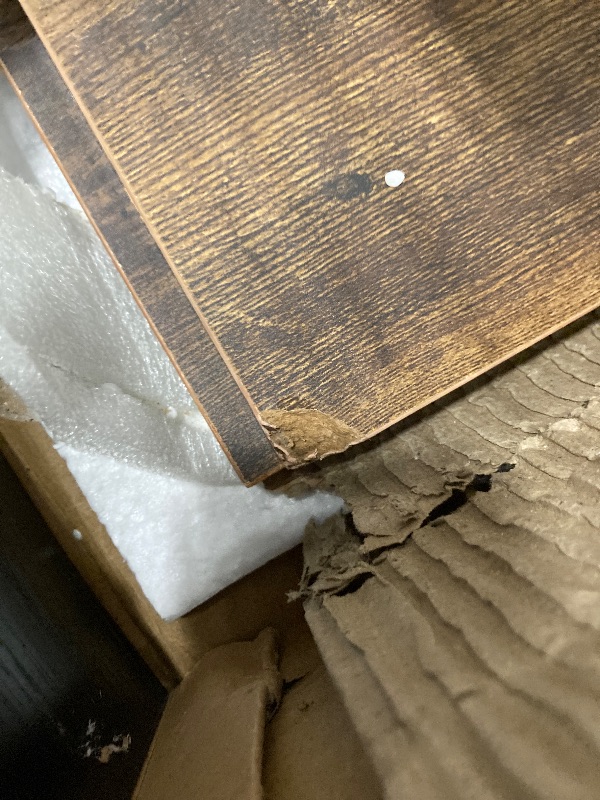 Photo 1 of ** minor damage on corner of wood** YITAHOME King Size Bed Frame with Storage Headboard, Platform Bed with 4 Drawers, LED Bed Frame with USB Ports & Charging Outlets, No Box Spring Needed, Easy Assembly, Vintage Brown