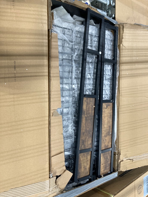 Photo 1 of ** minor damage on corner of wood** YITAHOME King Size Bed Frame with Storage Headboard, Platform Bed with 4 Drawers, LED Bed Frame with USB Ports & Charging Outlets, No Box Spring Needed, Easy Assembly, Vintage Brown