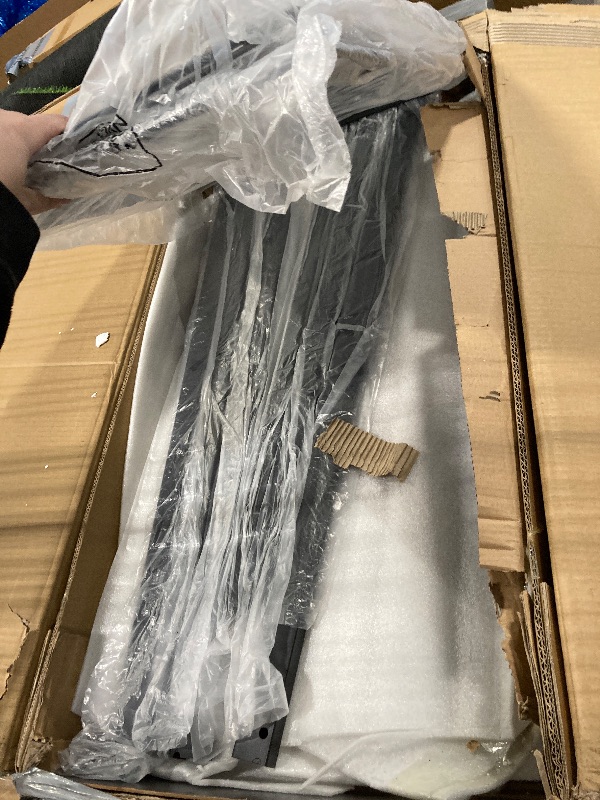 Photo 1 of ** minor damage on corner of wood** YITAHOME King Size Bed Frame with Storage Headboard, Platform Bed with 4 Drawers, LED Bed Frame with USB Ports & Charging Outlets, No Box Spring Needed, Easy Assembly, Vintage Brown