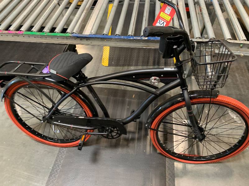 Photo 1 of **FINAL SALE, NO RETURNS: FLAT TIRES** Huffy 26" Nel Lusso Cruiser Bike, Fits Riders 5'0"+, Matte Black, Adult, Men's

