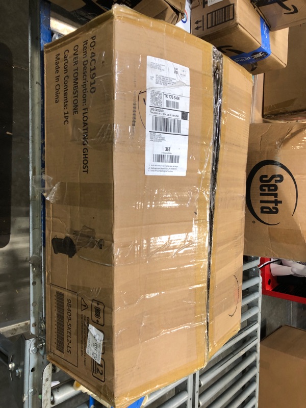 Photo 1 of ****CORRECT ITEM*****Haunted Hill Farm 5.9 Ft. Motion-Activated Floating Skeleton Ghost Over Tombstone by Tekky, Premium Halloween Animatronic, Battery Operated