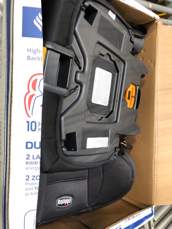 Photo 1 of *Missing 1 arm rest* Chicco KidFit ClearTex Plus 2-in-1 Belt-Positioning Booster Car Seat, Backless and High Back Booster Seat, for Children Aged 4 Years and up and 40-100 lbs. | Obsidian/Black