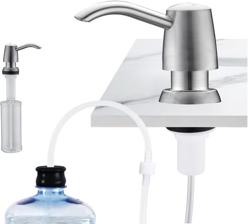 Photo 1 of Avola Built in Kitchen Sink Soap Dispenser or Lotion Dispenser for Kitchen Sink, ABS Pump Head with PET Bottle and 47" Under Counter Soap Dispenser Tube Kit,Fit Most Soap Containers ***GOLD***